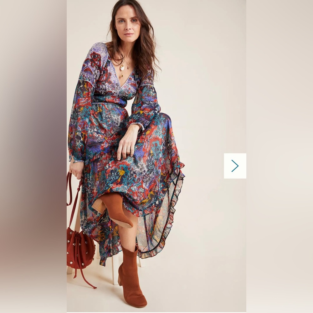Anthropologie Maeve Annabella floral Boho maxi dress